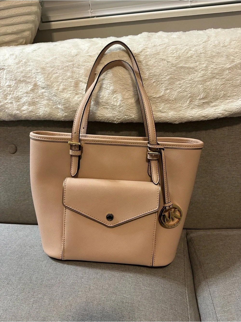 Michael Kors Blush Tote with Front Flap Pocket